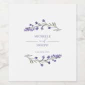 Étiquette Pour Bouteilles De Vin Lavender Bliss Elegant Mariage aquarelle (Étiquettes simples)