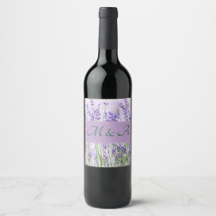 Étiquette Pour Bouteilles De Vin Lavender Fields Mariage Étiquette de nourriture et