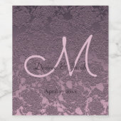 Étiquette Pour Bouteilles De Vin Lavender Mauve Violet Mariage Réception Monogramme (Étiquettes simples)