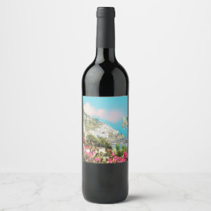 Étiquette Pour Bouteilles De Vin ldp AMALFI - panorama - côte amalfitaine -