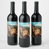 Étiquette Pour Bouteilles De Vin ldp MONTEPULCIANO - ville - panorama - (Bouteilles)