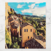 Étiquette Pour Bouteilles De Vin ldp MONTEPULCIANO - ville - panorama - (Étiquettes simples)