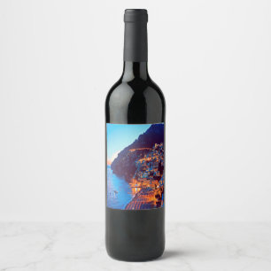 Étiquette Pour Bouteilles De Vin ldp POSITANO Côte Amalfi - coucher de soleil à l'h