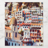 Étiquette Pour Bouteilles De Vin ldp POSITANO - ville - église Père Noël Maria Assu (Étiquettes simples)