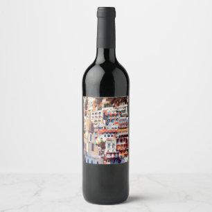 Étiquette Pour Bouteilles De Vin ldp POSITANO - ville - église Père Noël Maria Assu