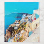 Étiquette Pour Bouteilles De Vin ldp SANTORINI - panorama - (Étiquettes simples)