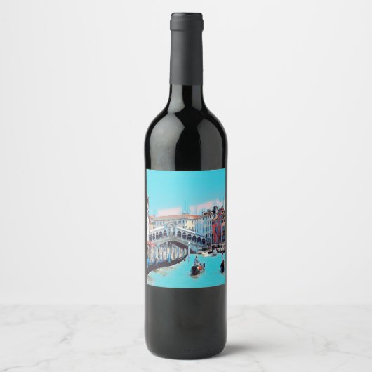 Étiquette Pour Bouteilles De Vin ldp VENICE - gondolas - rialto - (Devant)