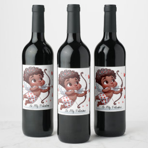 Étiquette Pour Bouteilles De Vin Le charme de Cupidon Be My Valentine