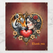 Étiquette Pour Bouteilles De Vin Le coeur du désert caché, (Étiquettes simples)