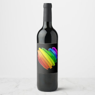 Étiquette Pour Bouteilles De Vin Le cœur sculptural tridimensionnel de SlipperyJoe