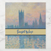 Étiquette Pour Bouteilles De Vin Le coucher du soleil des Chambres de Claude Monet (Étiquettes simples)