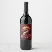 Étiquette Pour Bouteilles De Vin Le dragon serpent doré. (Devant)