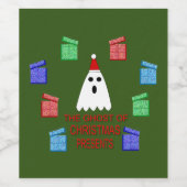 Étiquette Pour Bouteilles De Vin Le fantôme de Noël présente drôle (Étiquettes simples)