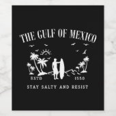 Étiquette Pour Bouteilles De Vin Le golfe du Mexique reste salé et résiste (Étiquettes simples)