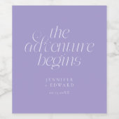 Étiquette Pour Bouteilles De Vin Le Mariage Commence Violet Aventure (Étiquettes simples)