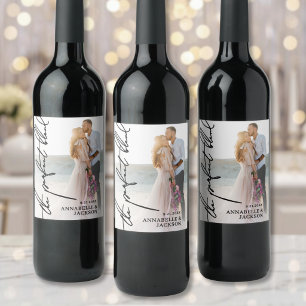 Étiquette Pour Bouteilles De Vin Le mariage photo calligraphie The Perfect Blend