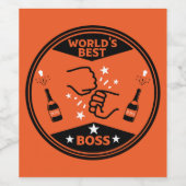 Étiquette Pour Bouteilles De Vin Le meilleur patron du monde (Étiquettes simples)