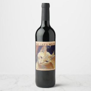 ÉTIQUETTE POUR BOUTEILLES DE VIN LE MEOW DU CAT….TOURNEZ LA BOUTEILLE UPSIDE-DOWN