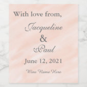 Étiquette Pour Bouteilles De Vin Le Merci Mariage flou (Étiquettes simples)