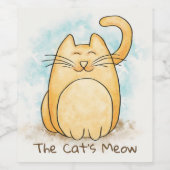 Étiquette Pour Bouteilles De Vin Le miaou du chat (Étiquettes simples)