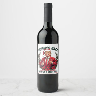 Étiquette Pour Bouteilles De Vin Le Noël de Trump est à nouveau génial Santa