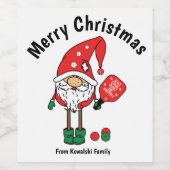 Étiquette Pour Bouteilles De Vin Le pickball de Noël (Étiquettes simples)