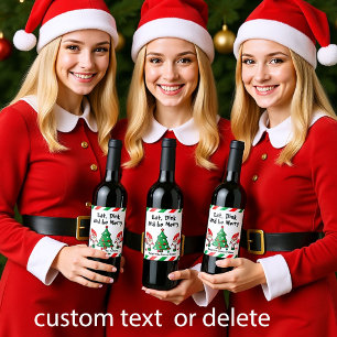 Étiquette Pour Bouteilles De Vin Le pickball de Noël