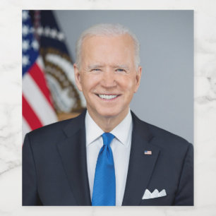 Étiquette Pour Bouteilles De Vin Le président Joe Biden Portrait de la Maison Blanc