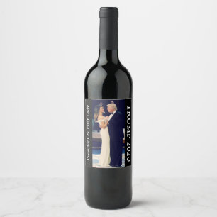 Étiquette Pour Bouteilles De Vin Le président Trump et la première dame de danse