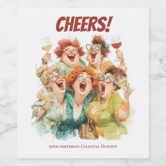 Étiquette Pour Bouteilles De Vin Le rire nocturne des dames (Étiquettes simples)