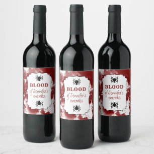 Étiquette Pour Bouteilles De Vin Le Sang De Mes Ennemis Halloween