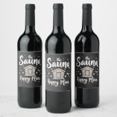 Étiquette Pour Bouteilles De Vin Le sauna est mon endroit heureux (Bouteilles)