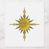 Étiquette Pour Bouteilles De Vin Le soleil et la lune (Étiquettes simples)