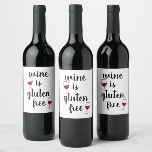 Étiquette Pour Bouteilles De Vin Le vin est sans gluten (Bouteilles)