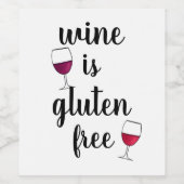 Étiquette Pour Bouteilles De Vin Le vin est sans gluten (Étiquettes simples)
