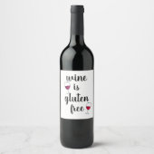Étiquette Pour Bouteilles De Vin Le vin est sans gluten (Devant)