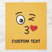 Étiquette Pour Bouteilles De Vin Le visage Jetant un baiser (Étiquettes simples)