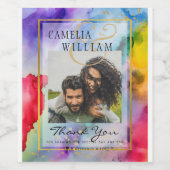 Étiquette Pour Bouteilles De Vin LeahG Rainbow Pride Mariage d'encre d'alcool (Étiquettes simples)