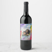 Étiquette Pour Bouteilles De Vin LeahG Rainbow Pride Mariage d'encre d'alcool (Devant)
