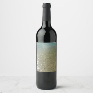 Étiquette Pour Bouteilles De Vin L'eau sur la plage I Photographie Abstraite de la