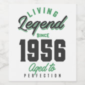 Étiquette Pour Bouteilles De Vin Légende depuis 1956 (Étiquettes simples)