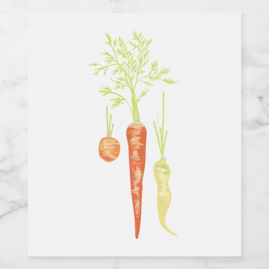 Étiquette Pour Bouteilles De Vin Légumes de carottes (Étiquettes simples)