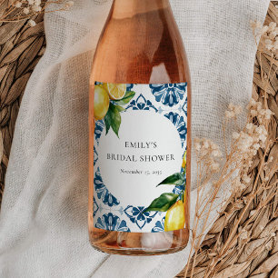 Étiquette Pour Bouteilles De Vin Lemon Citrus Positano Fête de Mariage Italienne
