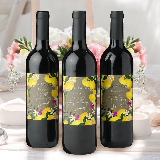 Étiquette Pour Bouteilles De Vin Lemon Squeeze 
