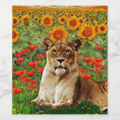 Étiquette Pour Bouteilles De Vin Leo de tournesol (Étiquettes simples)