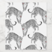 Étiquette Pour Bouteilles De Vin Léopard blanc noir (Étiquettes simples)