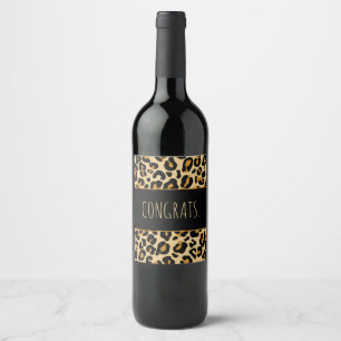Étiquette Pour Bouteilles De Vin Leopard classique classique imprimé classique sur