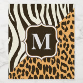 Étiquette Pour Bouteilles De Vin Leopard et Zebra (Étiquettes simples)