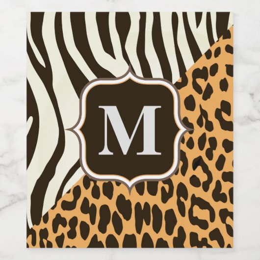 Étiquette Pour Bouteilles De Vin Leopard et Zebra (Étiquettes simples)