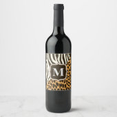 Étiquette Pour Bouteilles De Vin Leopard et Zebra (Devant)
